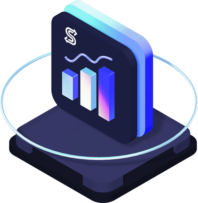 SecondSwap analytics dashboard 3D illustration